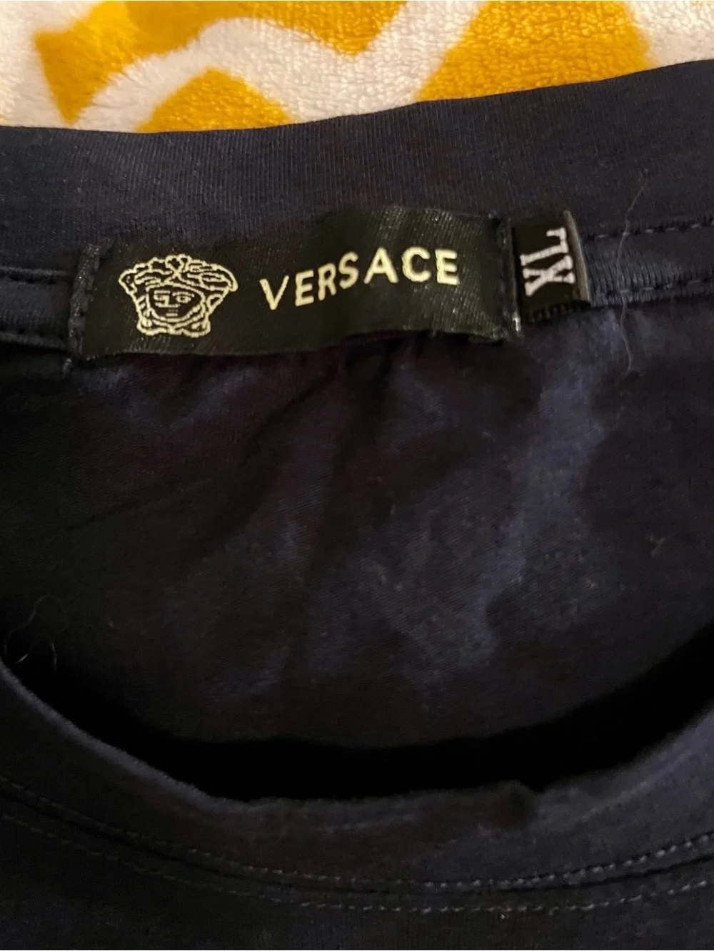 Versace Navy Medusa Logo Short Sleeve Tee